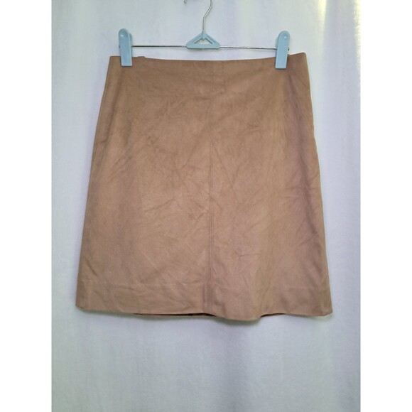 J. Crew Faux Suede A-Line Mini Skirt Lined Light Brown Stretch Size 0 - Picture 1 of 8
